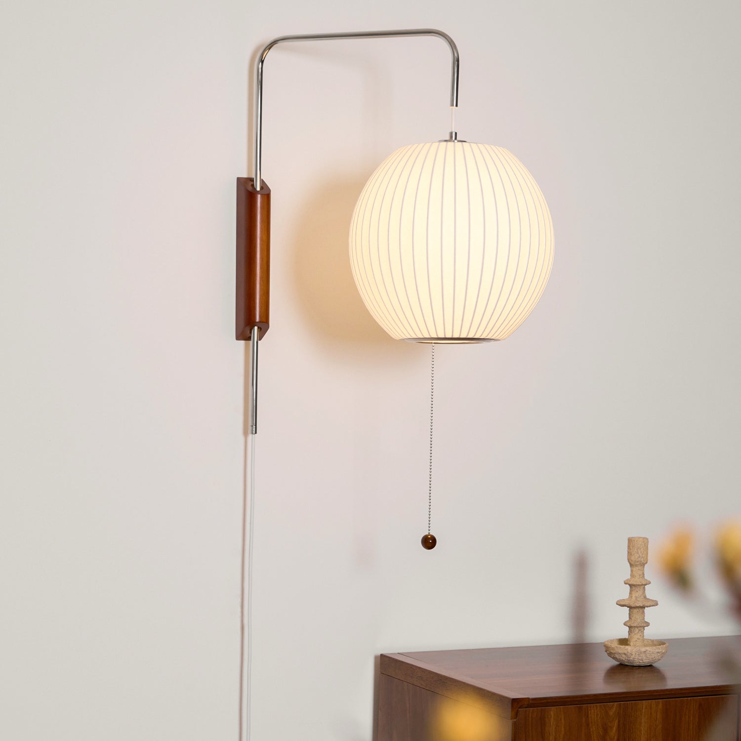 Lustra Wall Sconce Walnut Ball - Letslighting