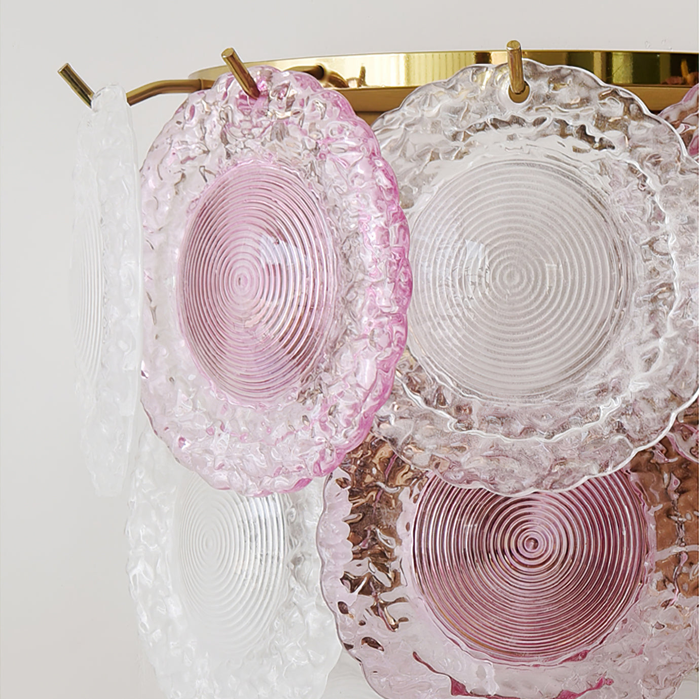 Nenufar Wall Lamp Pink And Gold Glass For Bedroom Ambiance - Letslighting