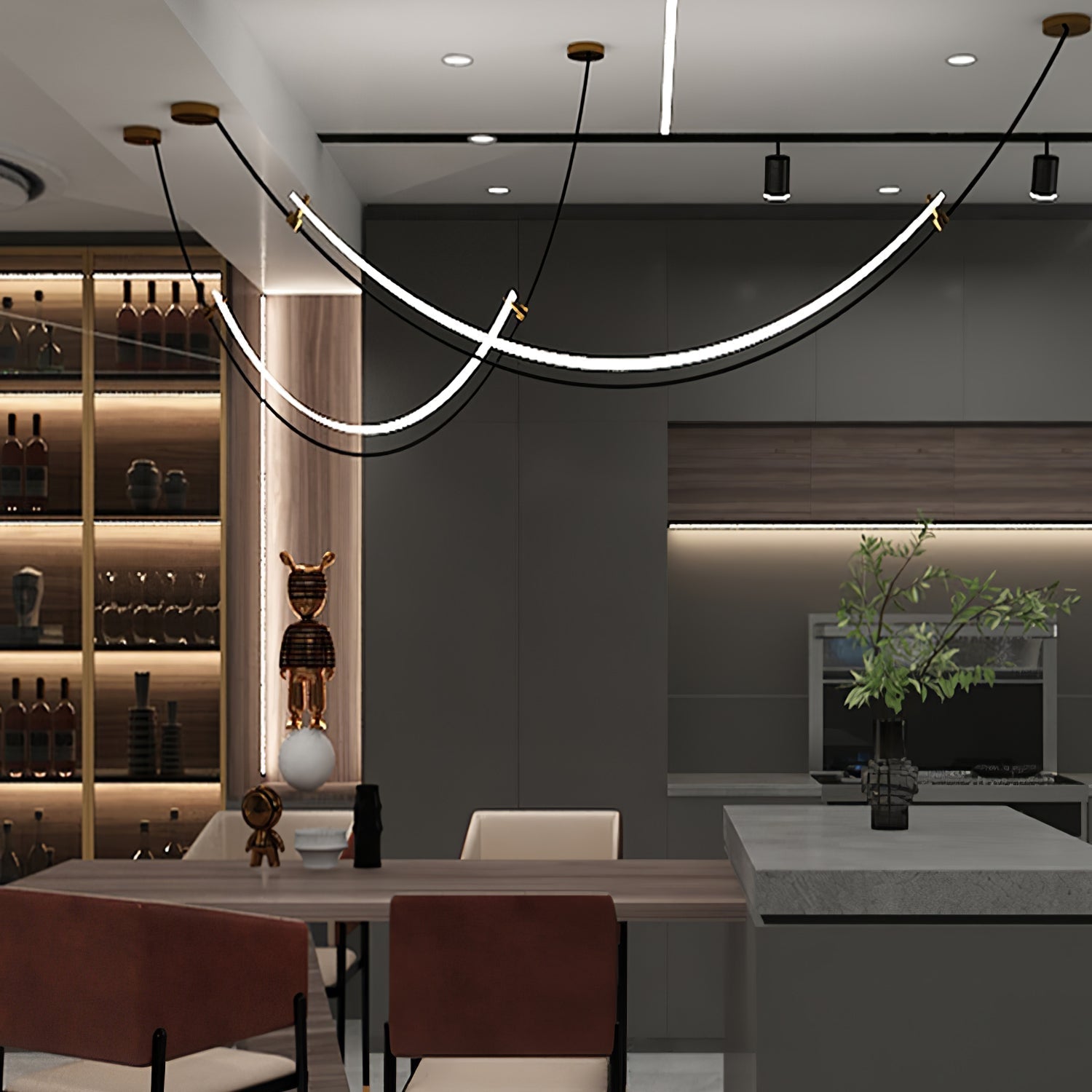 Arisha Curved LED Pendant Light - Letslighting