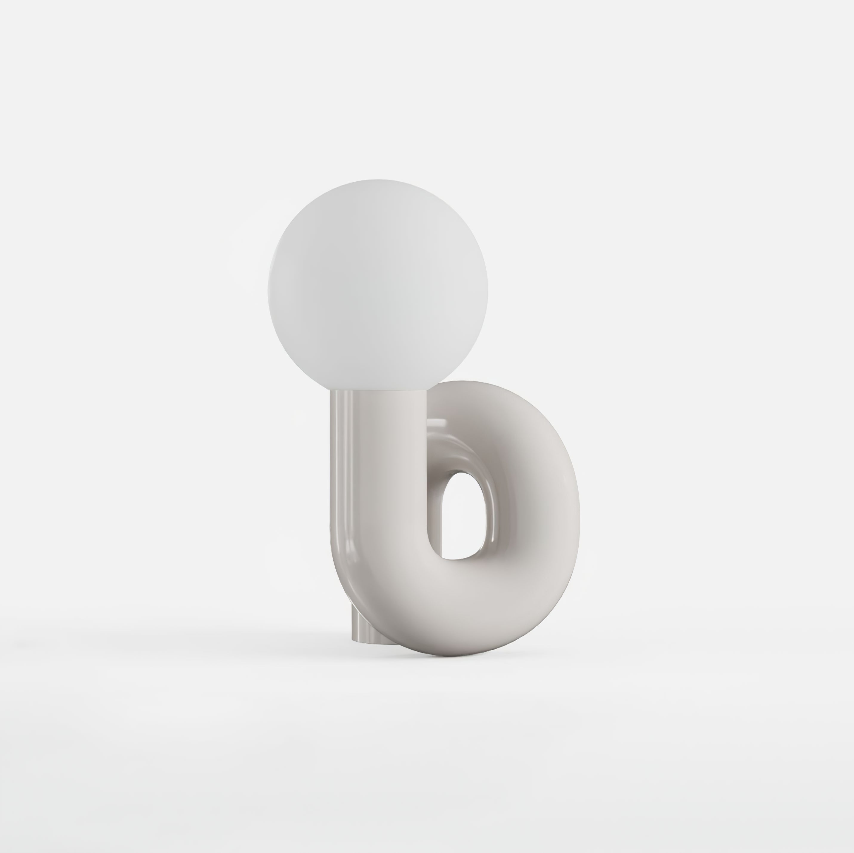 Table Lamp Playful N Shape All White - Letslighting
