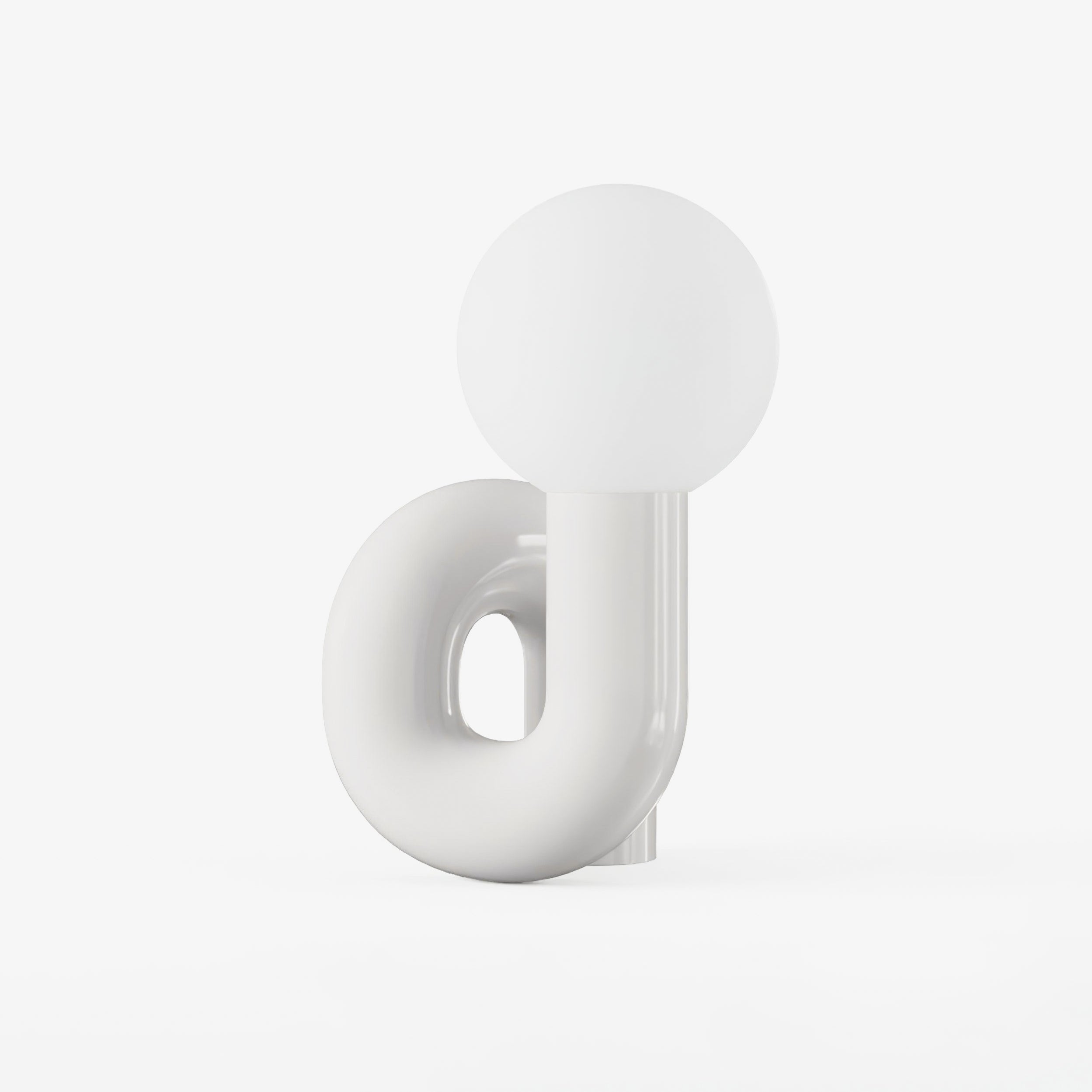 Table Lamp Playful N Shape All White - Letslighting