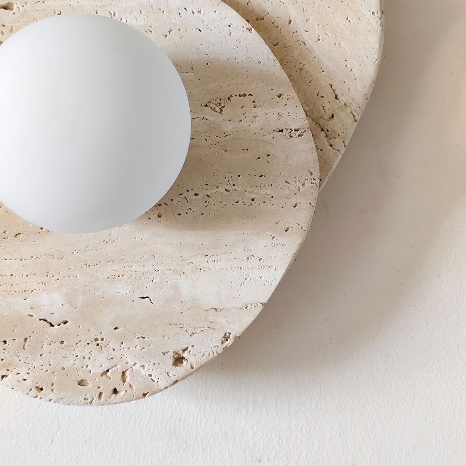 Neptune Wall Light Travertine Layered Wabi-sabi Aesthetics - Letslighting