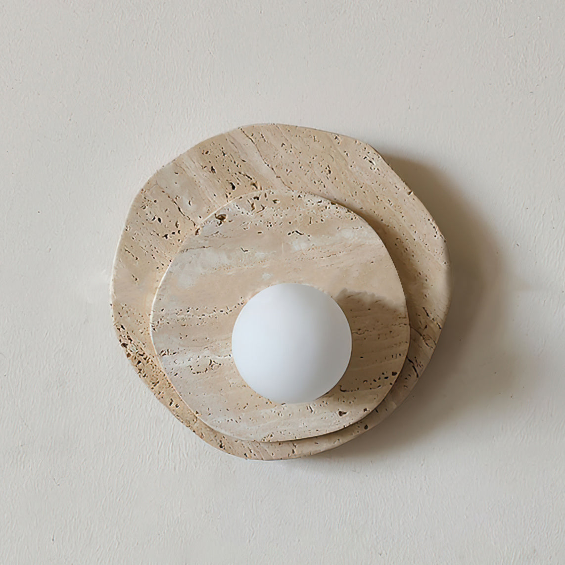 Neptune Wall Light Travertine Layered Wabi-sabi Aesthetics - Letslighting