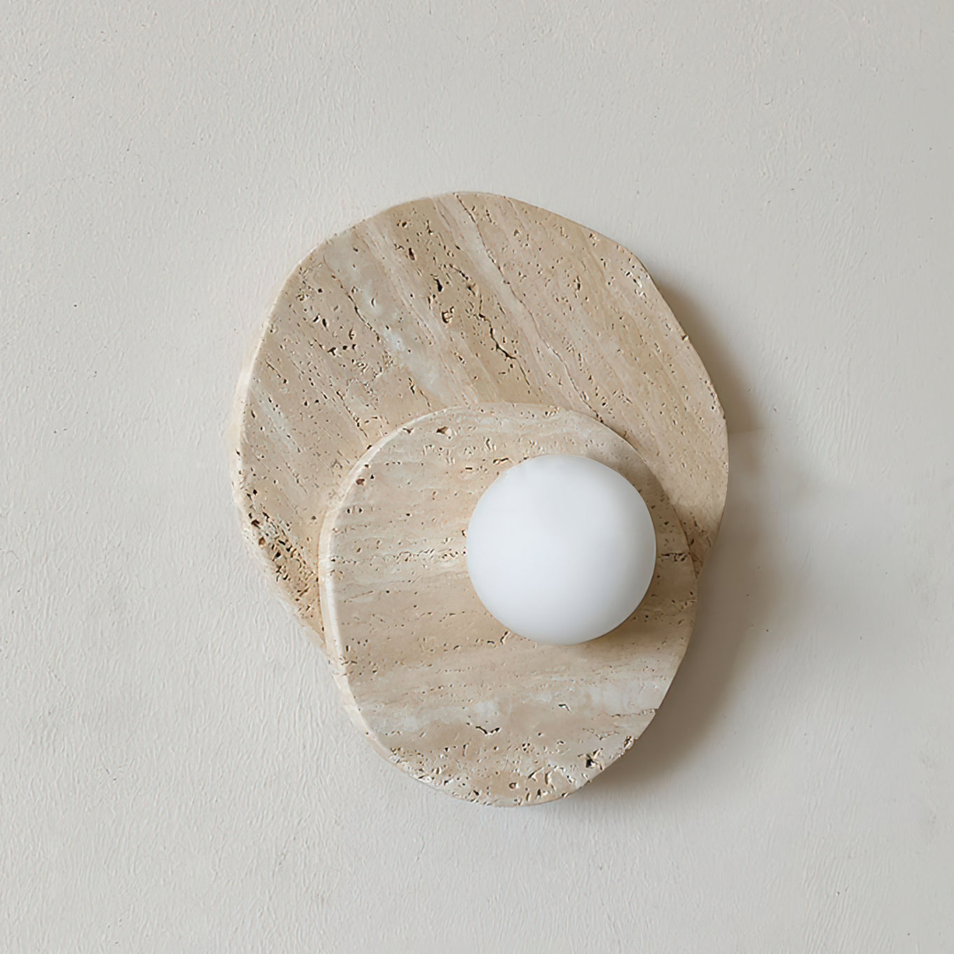 Neptune Wall Light Travertine Layered Wabi-sabi Aesthetics - Letslighting