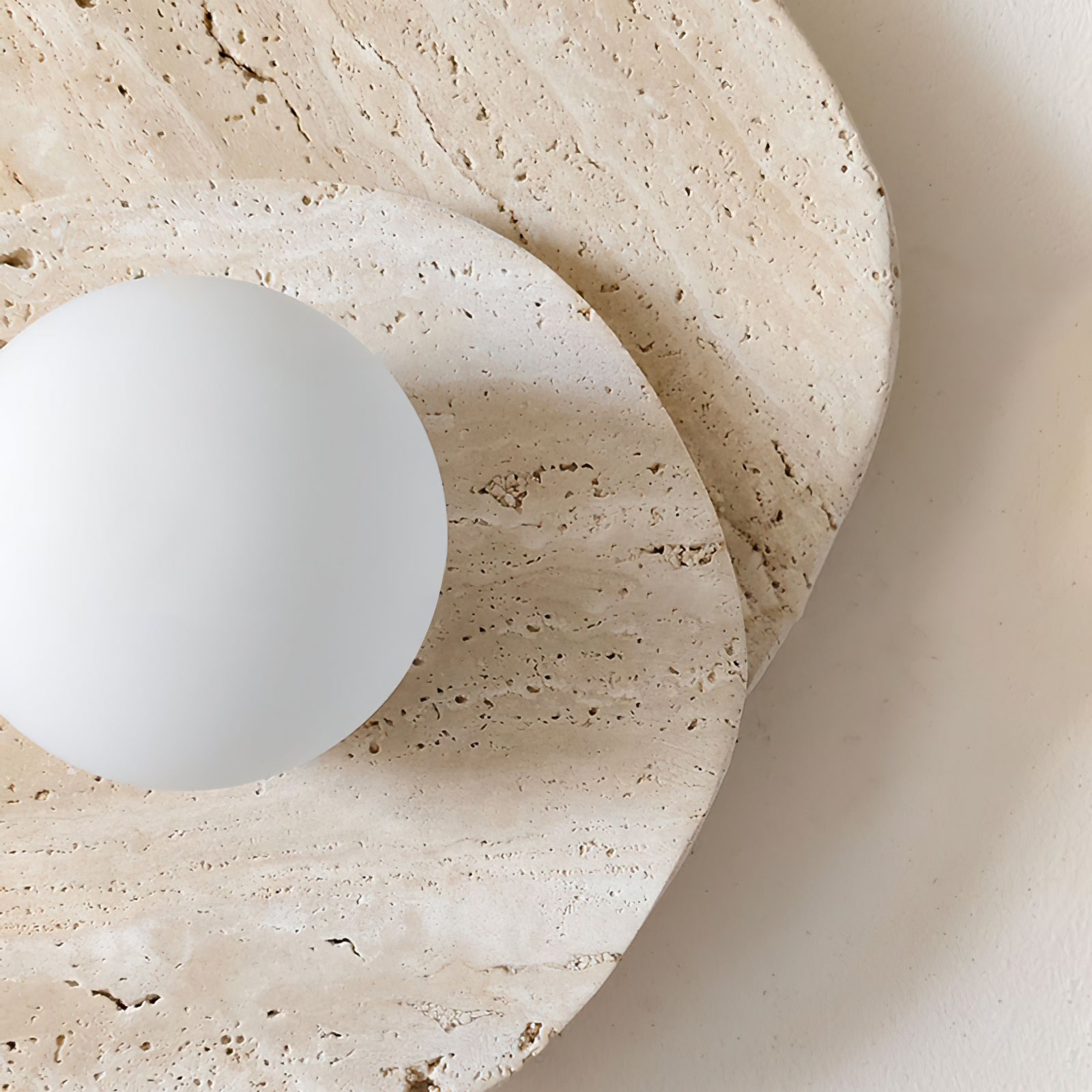 Neptune Wall Light Travertine Layered Wabi-sabi Aesthetics - Letslighting