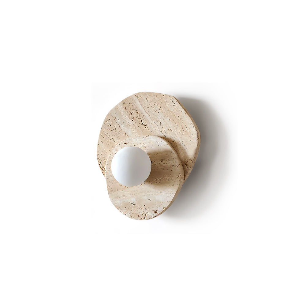 Neptune Wall Light Travertine Layered Wabi-sabi Aesthetics - Letslighting