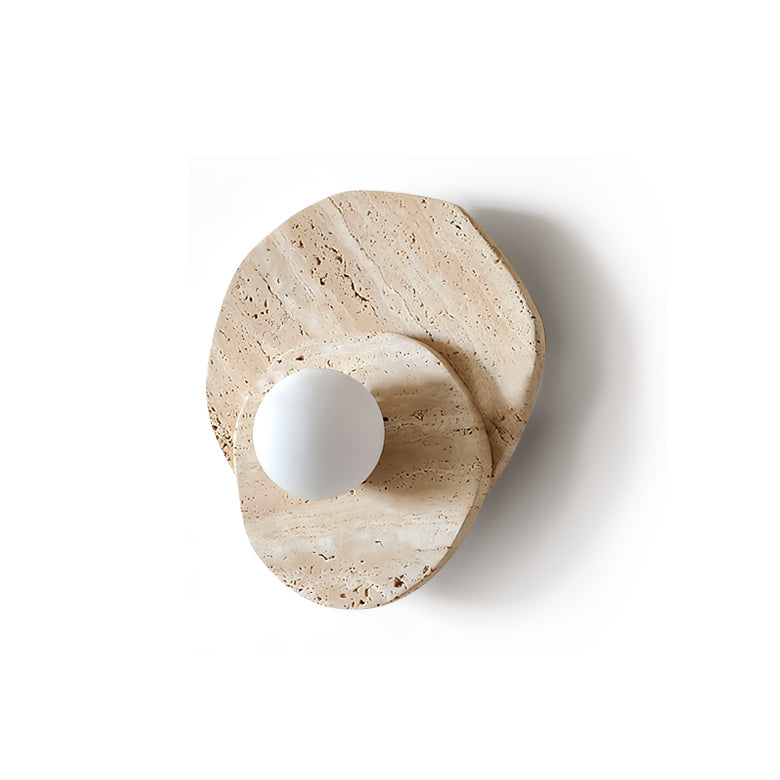 Neptune Wall Light Travertine Layered Wabi-sabi Aesthetics - Letslighting