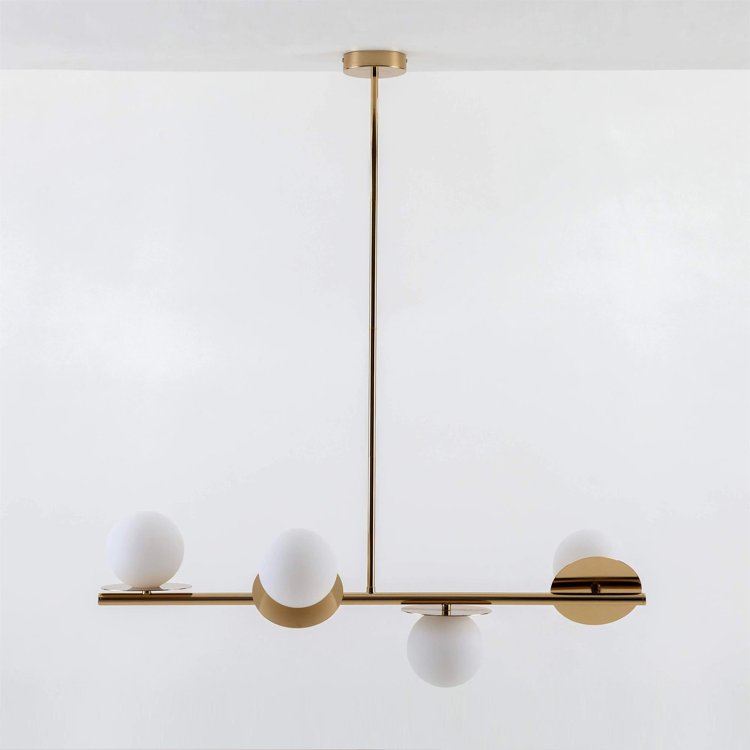 Evvararis Modern Minimalist Brass Glass Chandelier - Letslighting