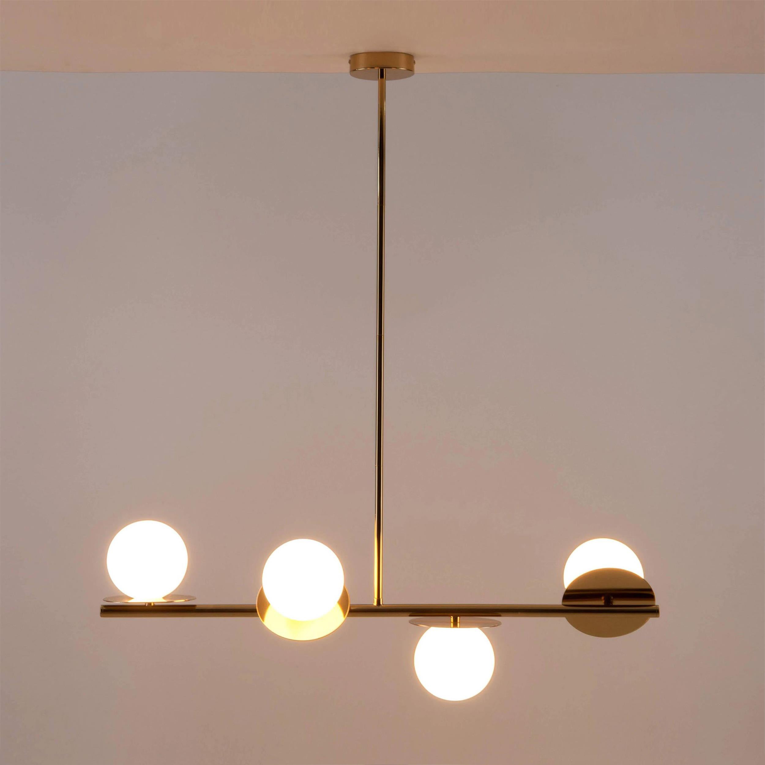 Evvararis Modern Minimalist Brass Glass Chandelier - Letslighting