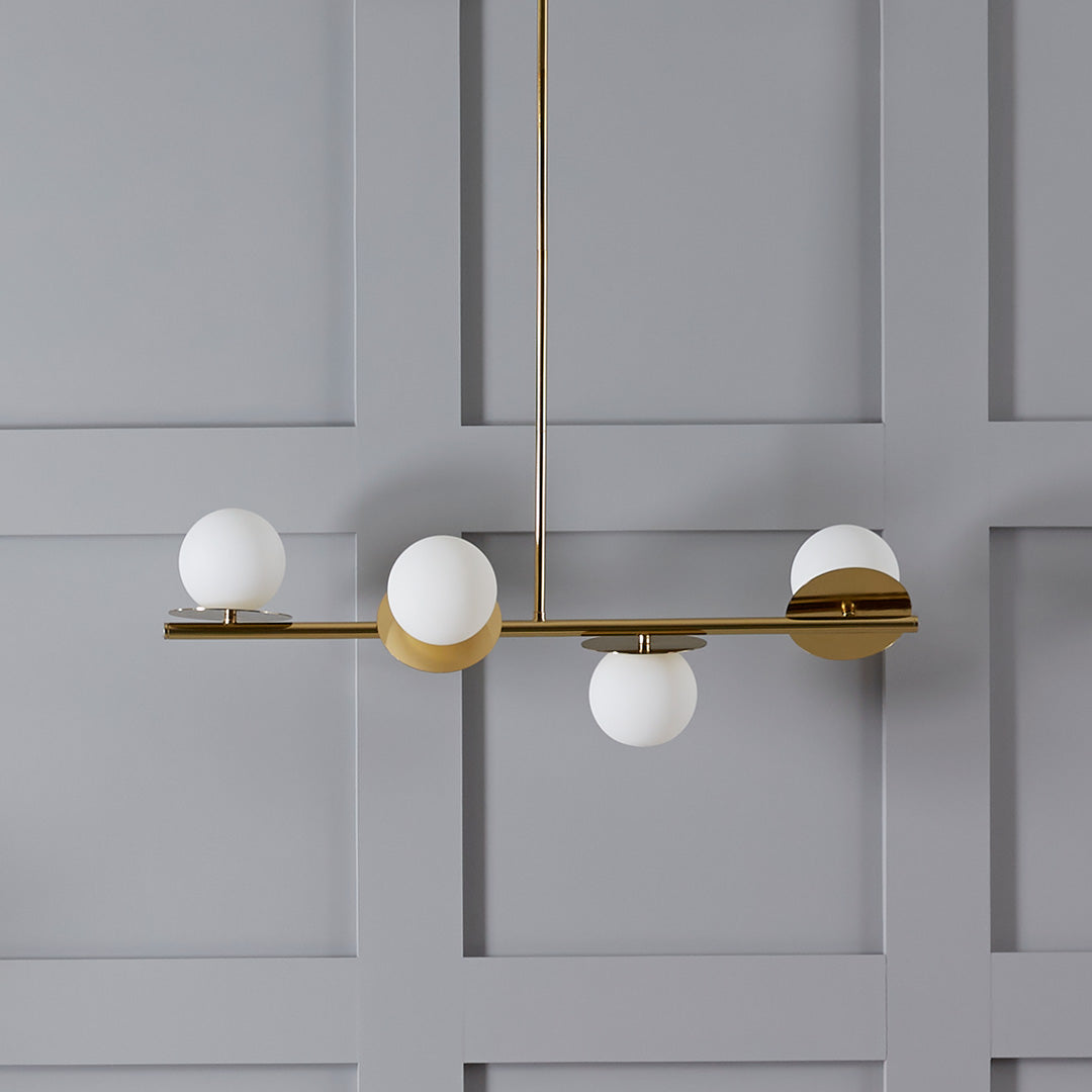 Evvararis Modern Minimalist Brass Glass Chandelier - Letslighting