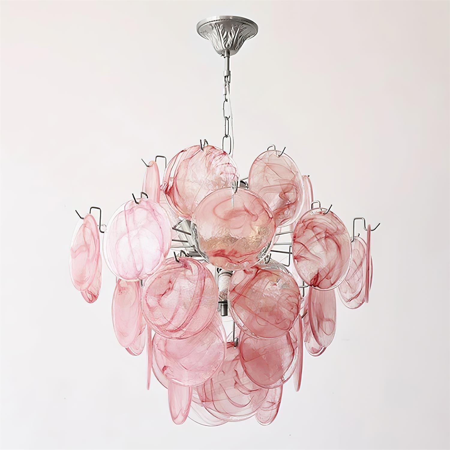 Neuvy Chandelier Iridescent Glass Discs - Letslighting