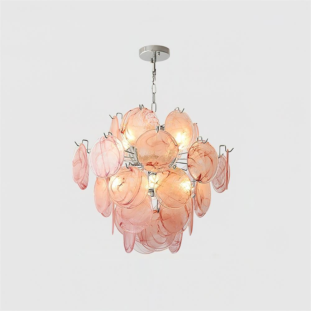 Neuvy Chandelier Iridescent Glass Discs - Letslighting
