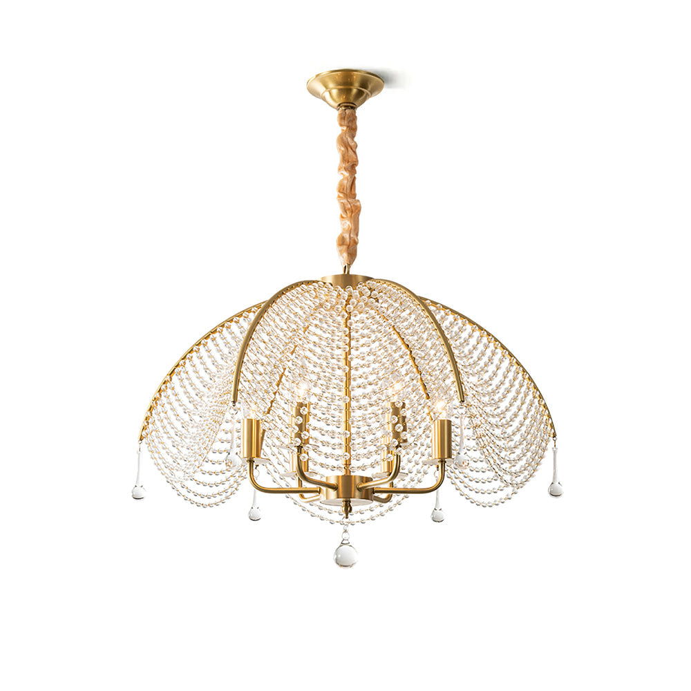 Neville Chandelier Brass Crystal Beads For Luxury Dining - Letslighting
