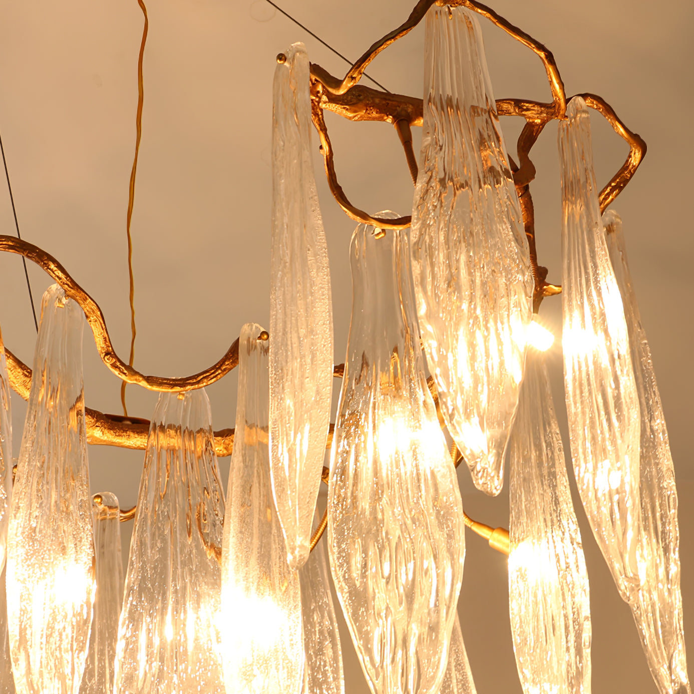 Niagara Chandelier Glass Elements With Gold Frame - Letslighting