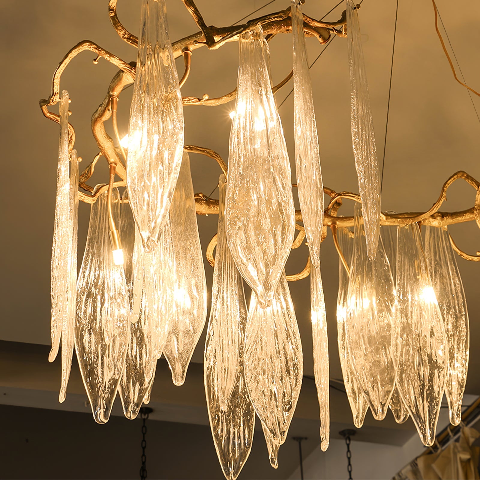 Niagara Chandelier Glass Elements With Gold Frame - Letslighting