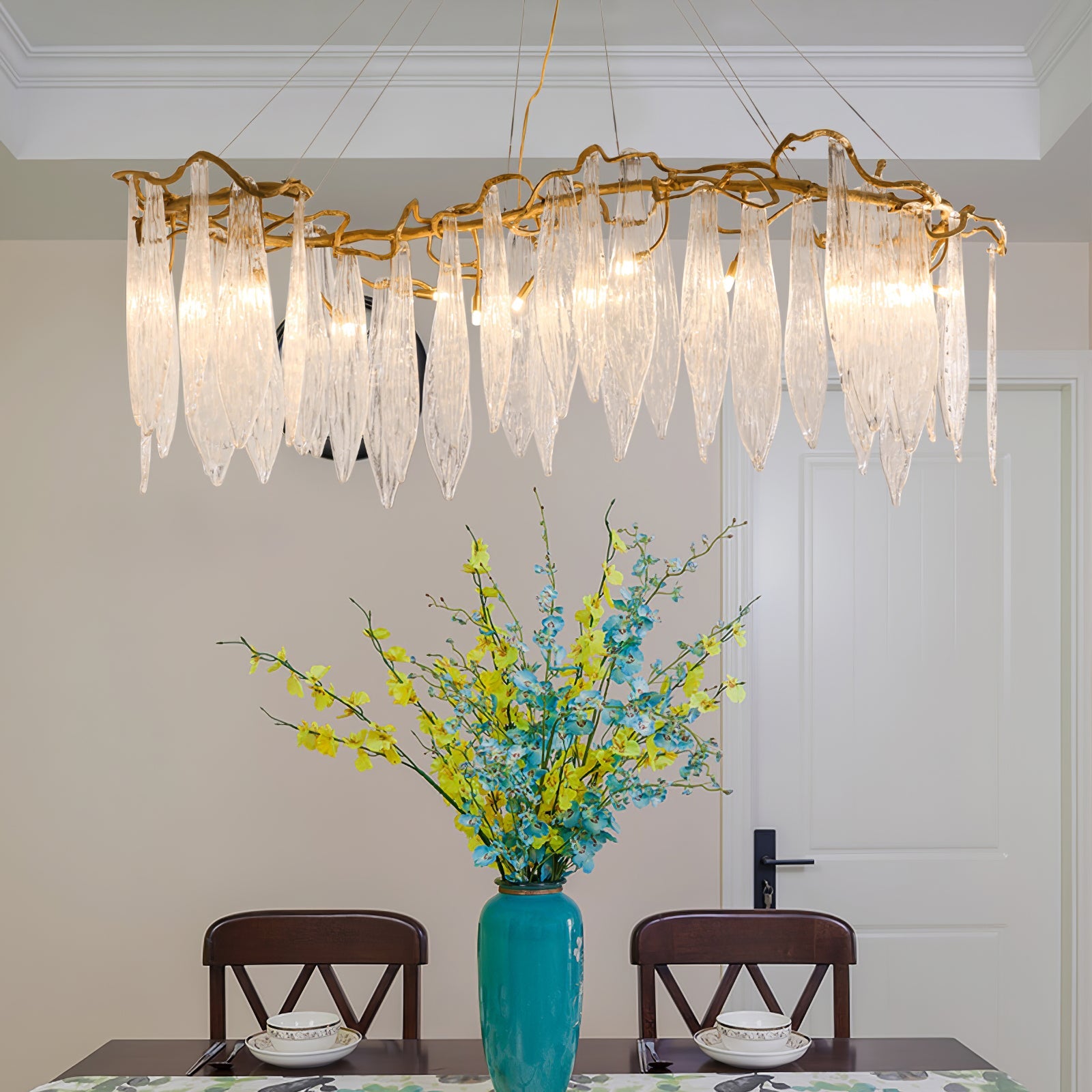 Niagara Chandelier Glass Elements With Gold Frame - Letslighting
