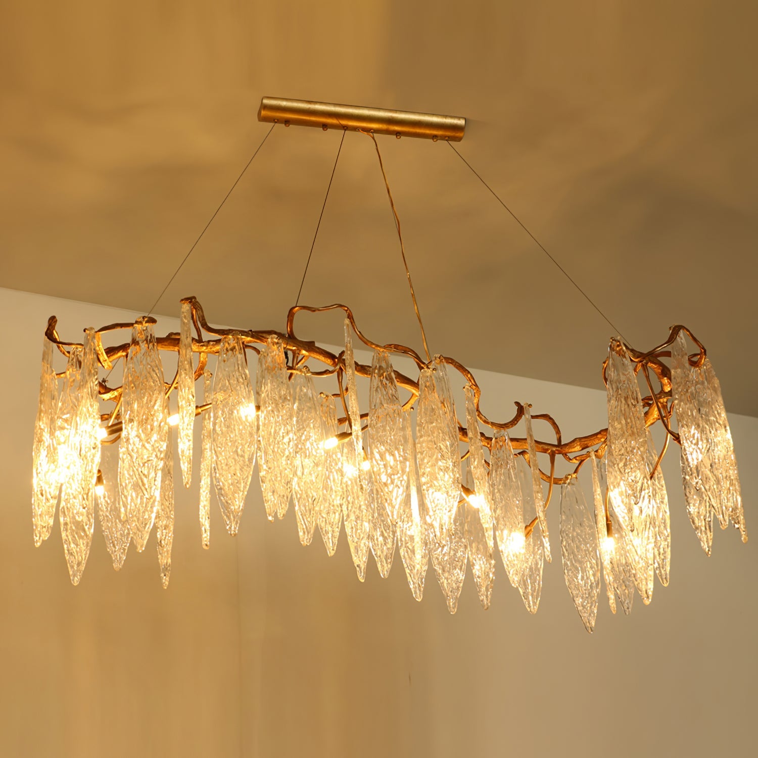 Niagara Chandelier Glass Elements With Gold Frame - Letslighting
