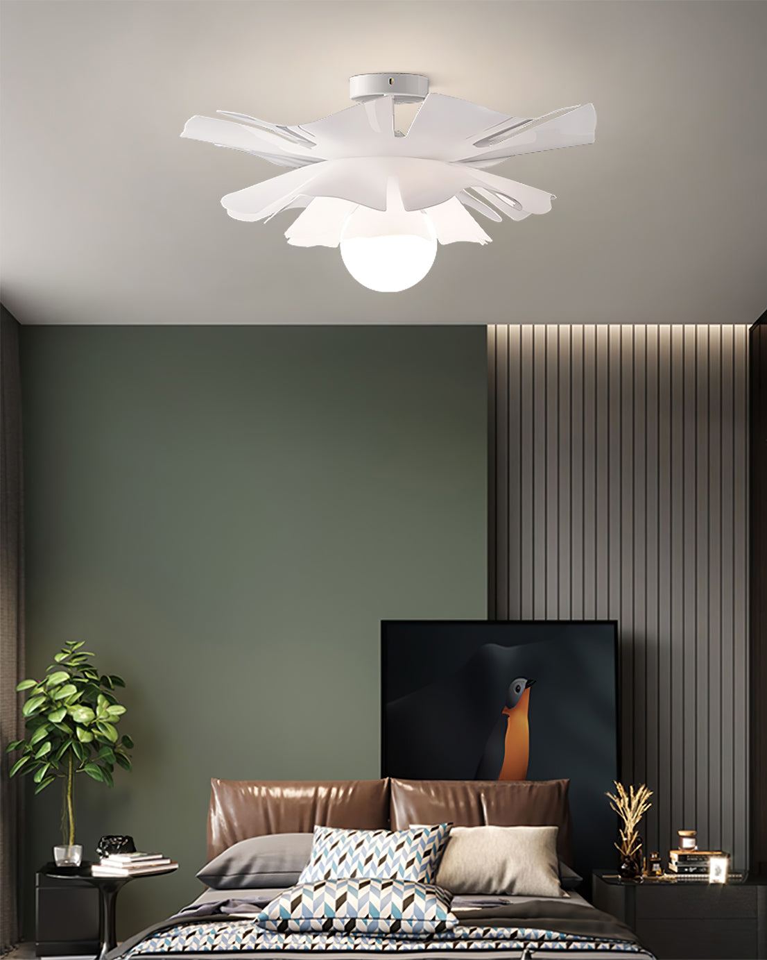 Nightbloom Ceiling Lamp Floral Acrylic Design For Bedroom - Letslighting