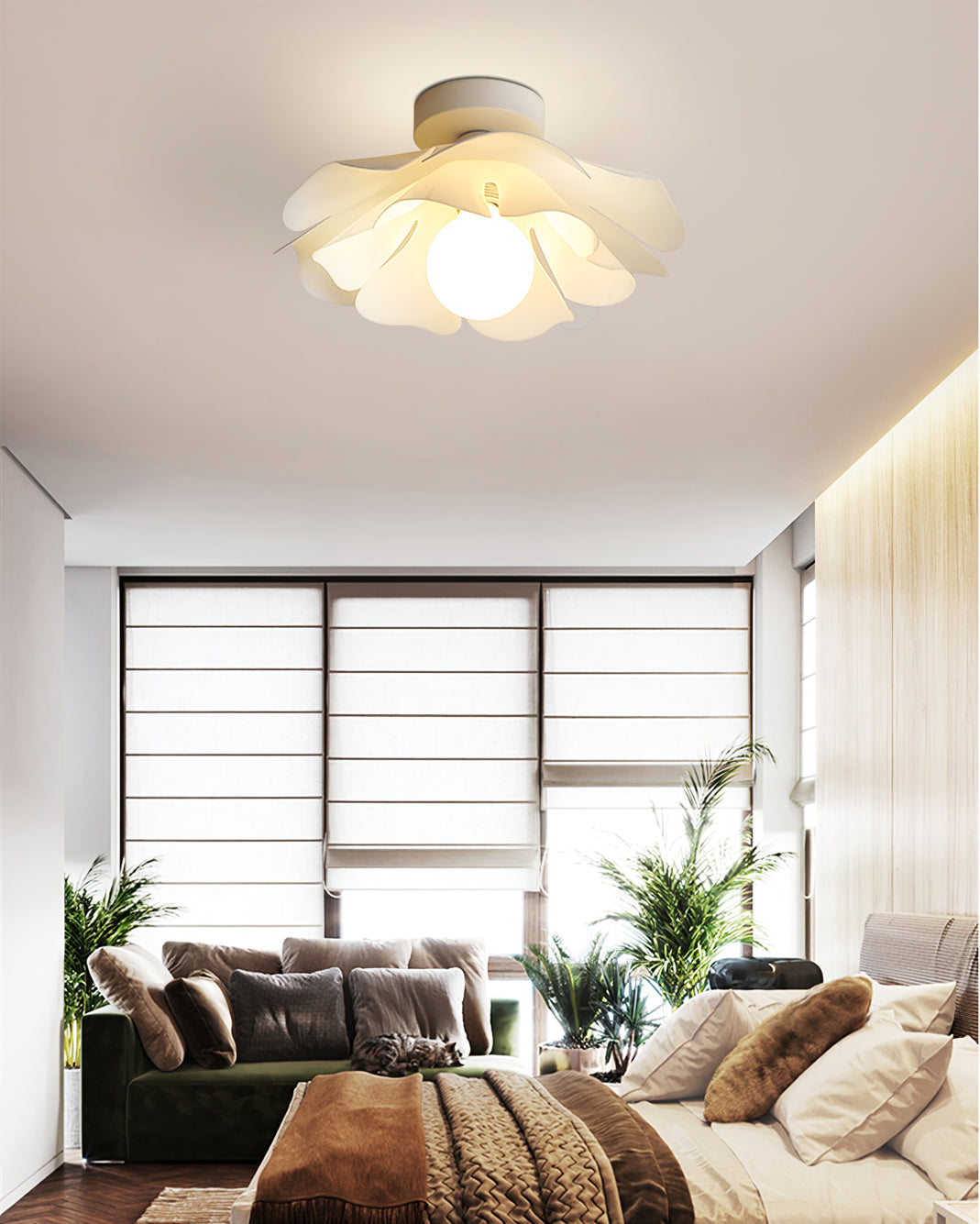 Nightbloom Ceiling Lamp Floral Acrylic Design For Bedroom - Letslighting