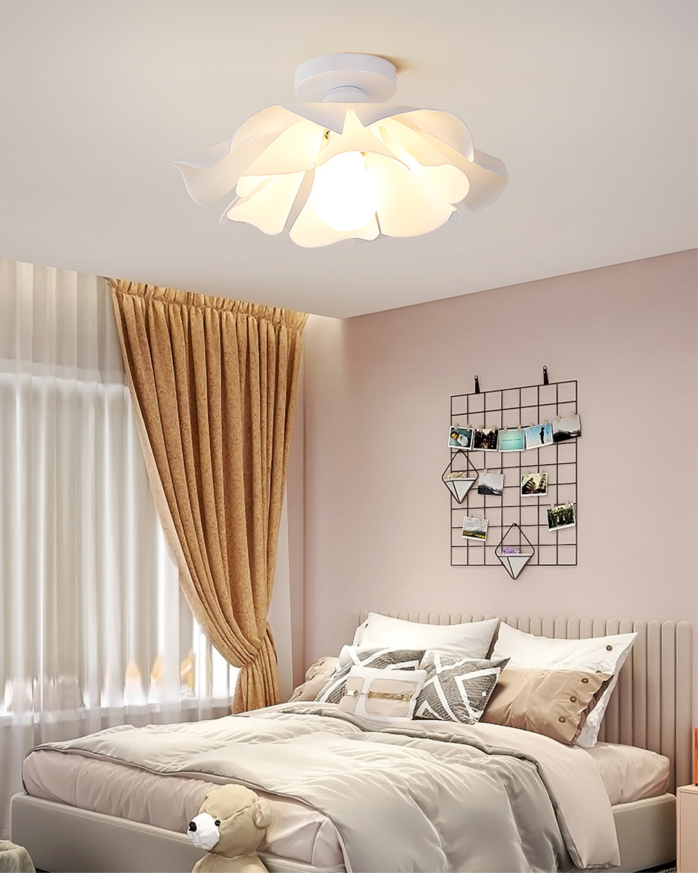 Nightbloom Ceiling Lamp Floral Acrylic Design For Bedroom - Letslighting