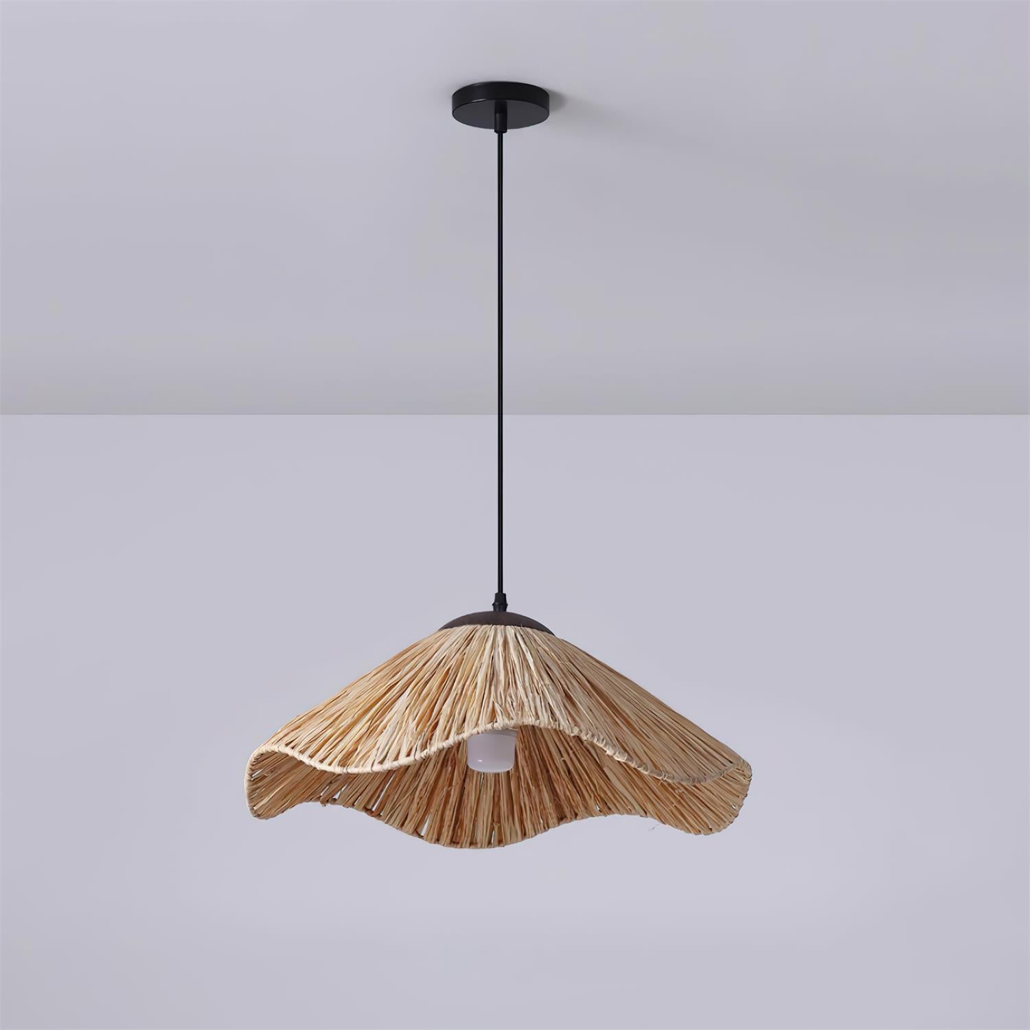 Nikita Pendant Lamp Rattan Organic Wavy - Letslighting