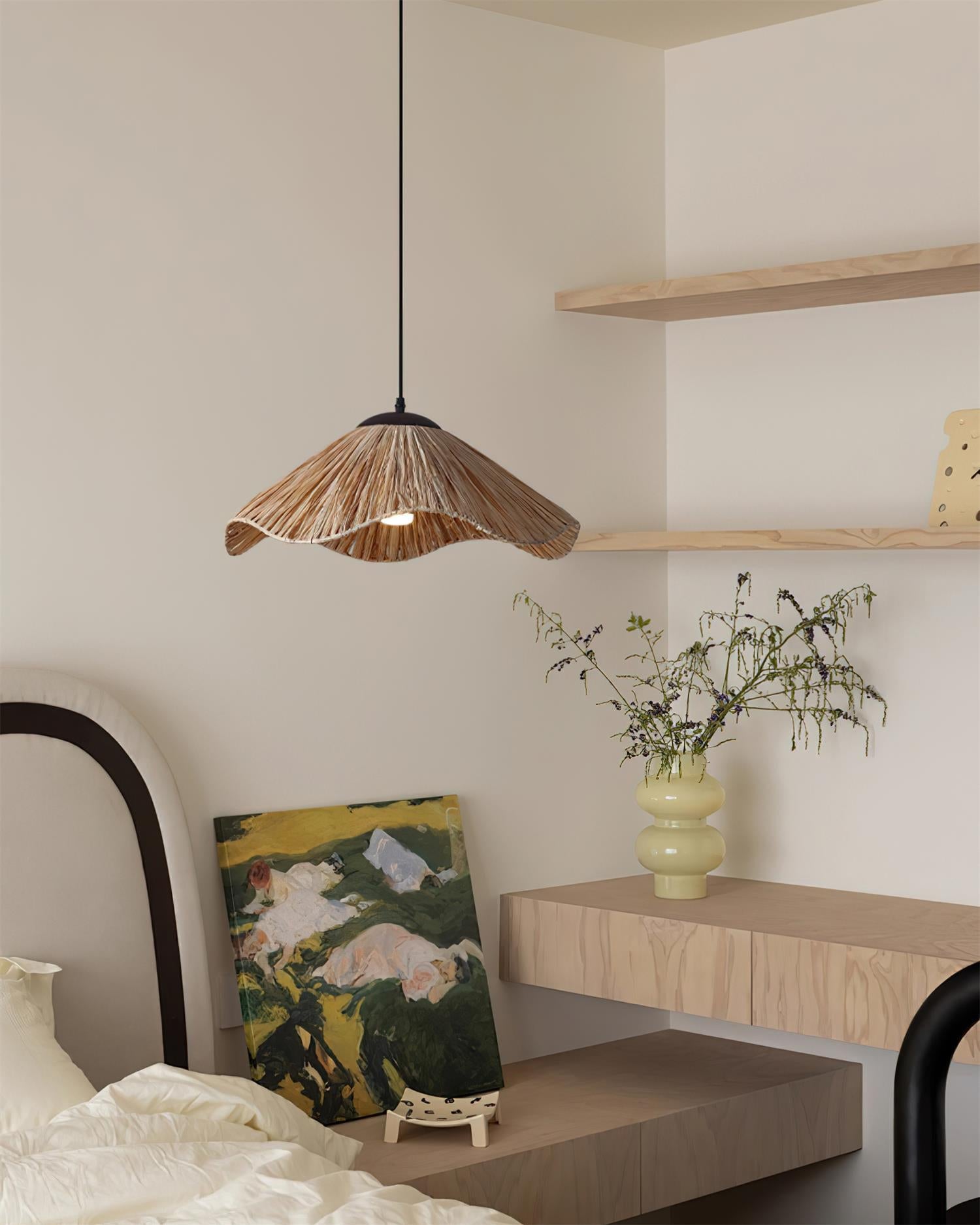 Nikita Pendant Lamp Rattan Organic Wavy - Letslighting