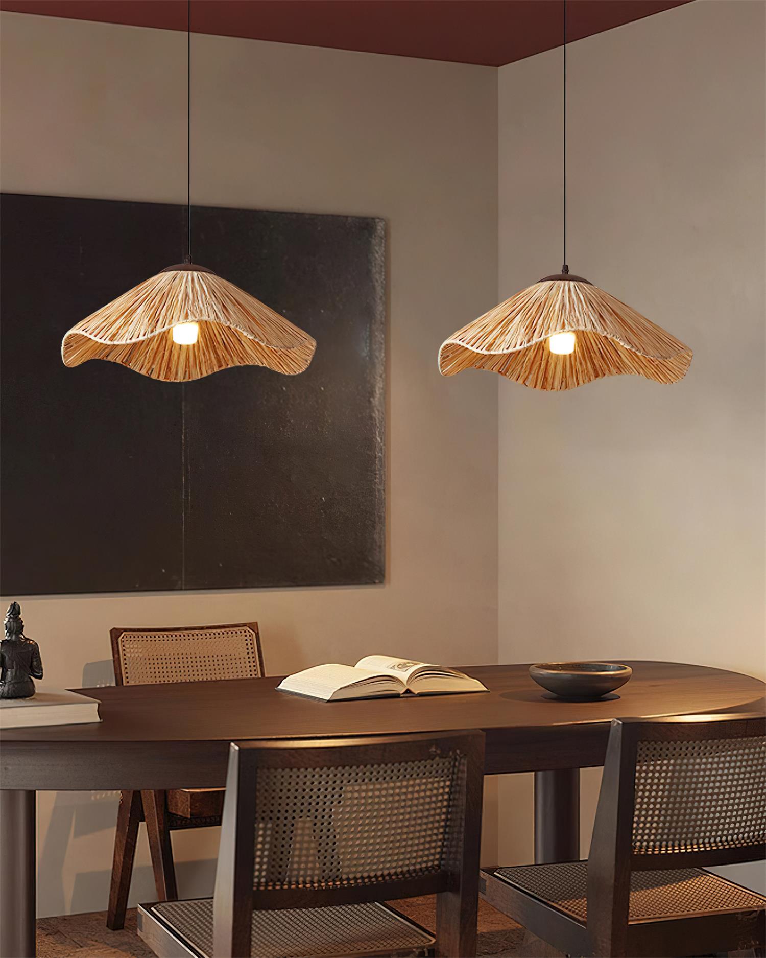 Nikita Pendant Lamp Rattan Organic Wavy - Letslighting