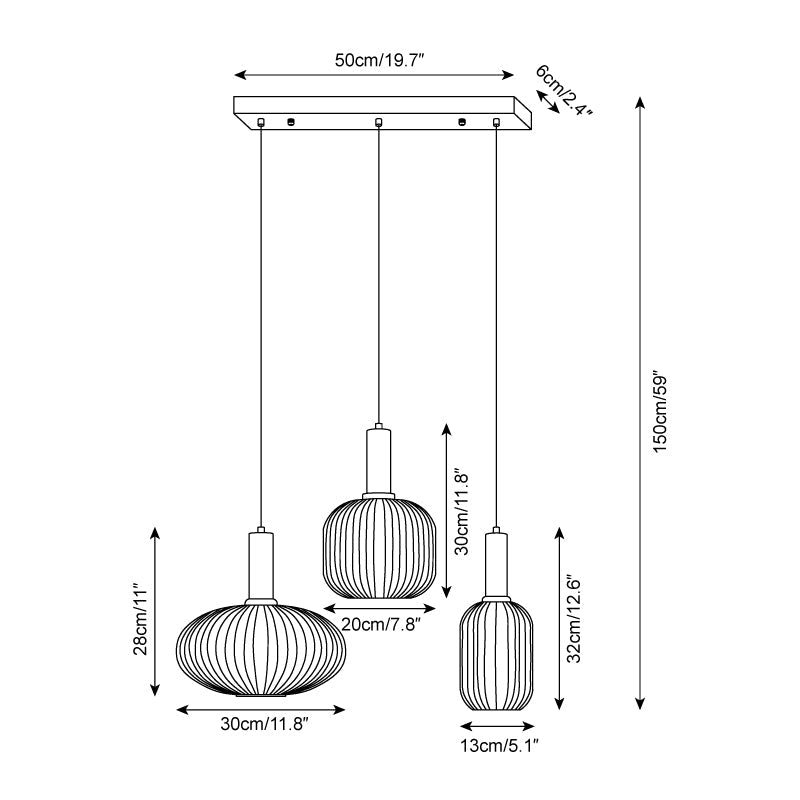 Elara Ribbed Pendant Lamp - Letslighting