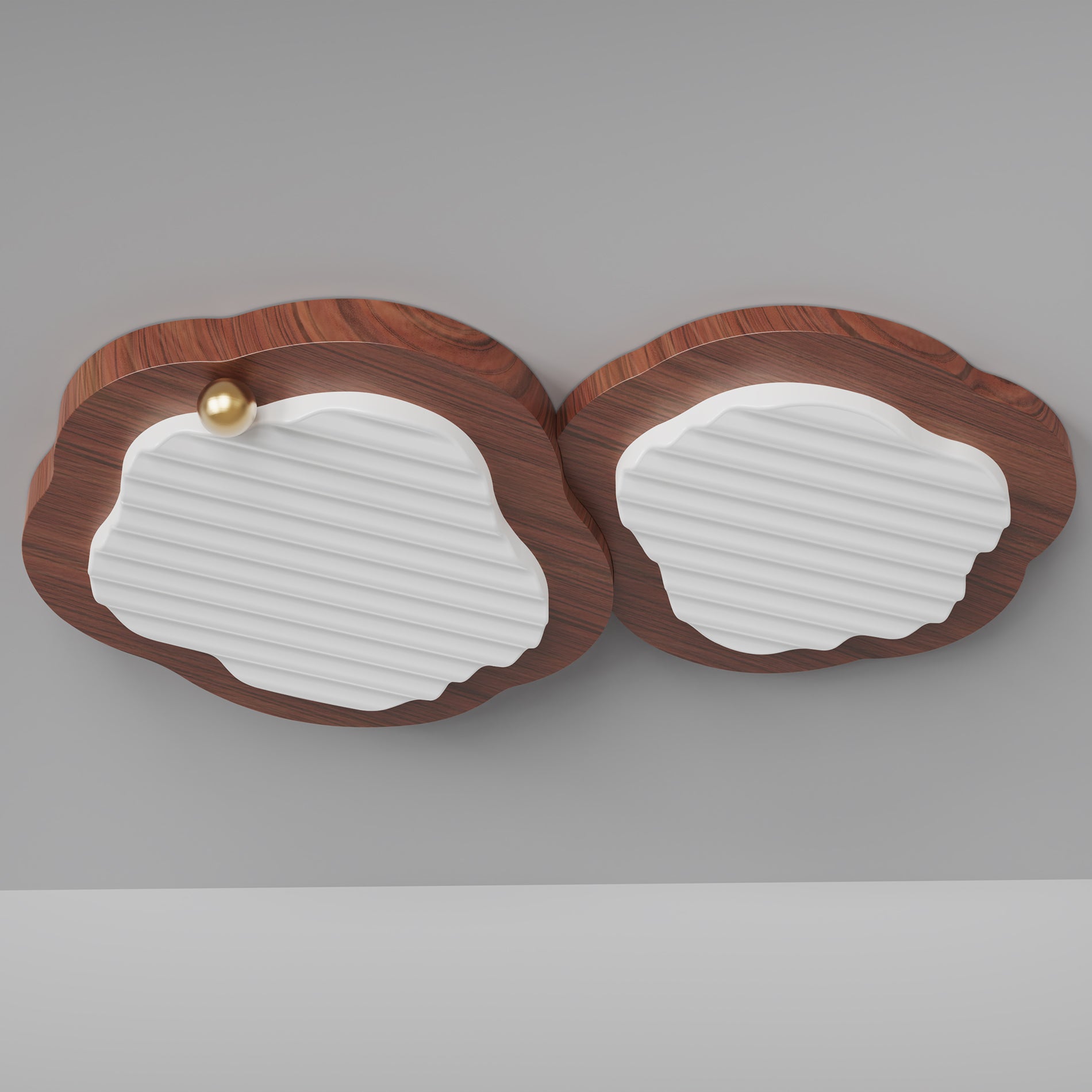 Niseko Ceiling Lamp Wood Finish With Cloud-Like - Letslighting