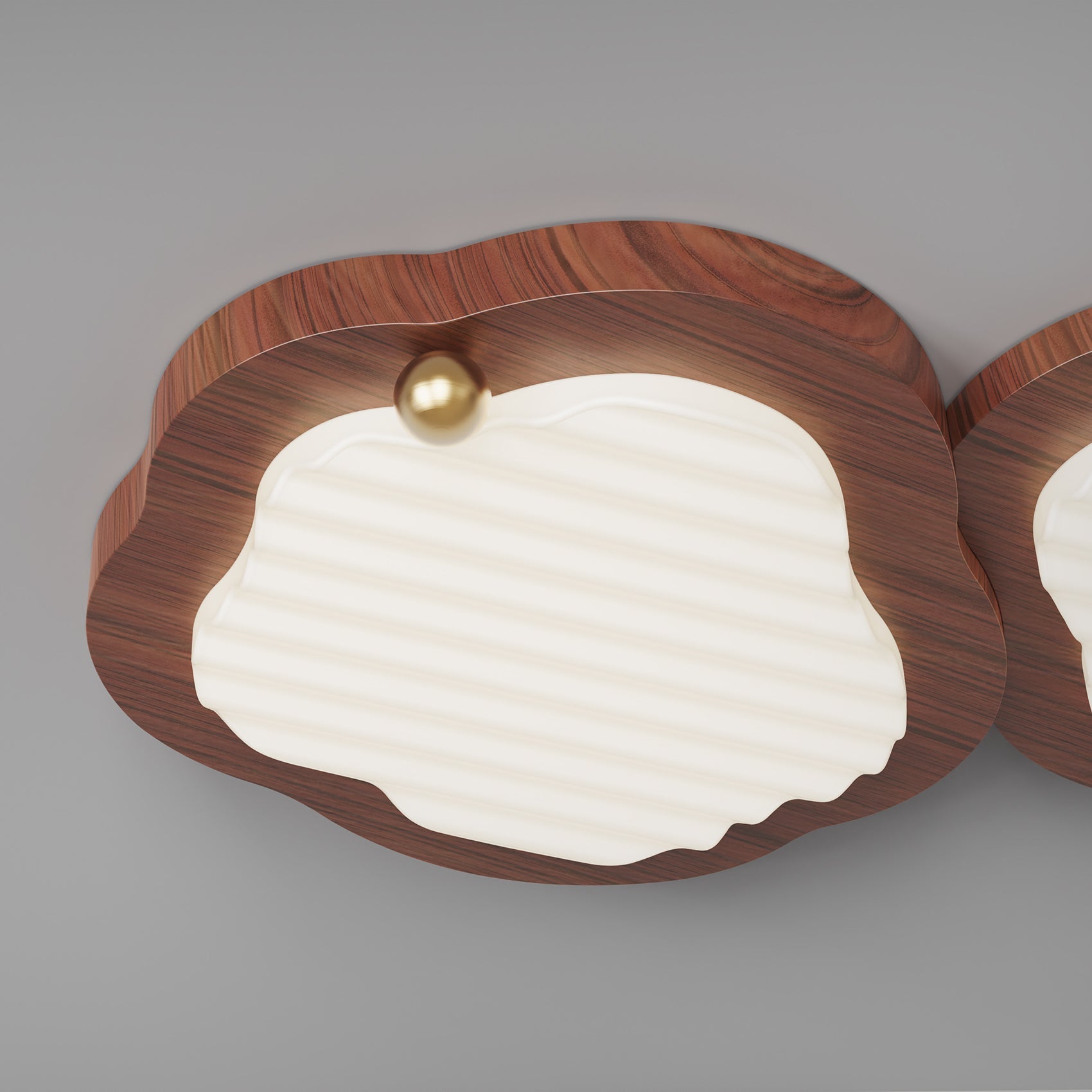 Niseko Ceiling Lamp Wood Finish With Cloud-Like - Letslighting