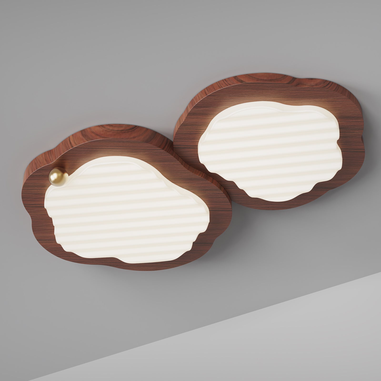 Niseko Ceiling Lamp Wood Finish With Cloud-Like - Letslighting