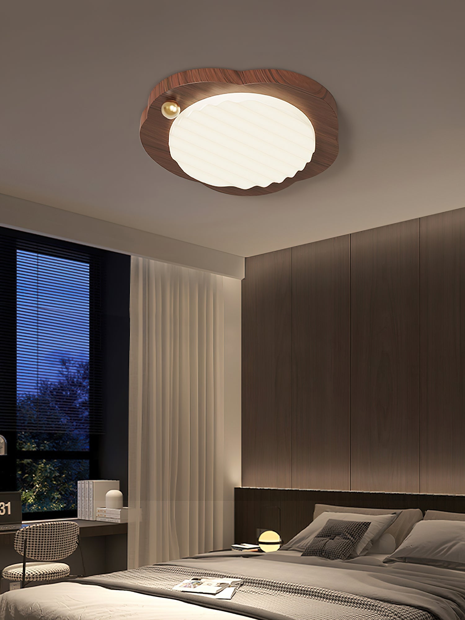 Niseko Ceiling Lamp Wood Finish With Cloud-Like - Letslighting