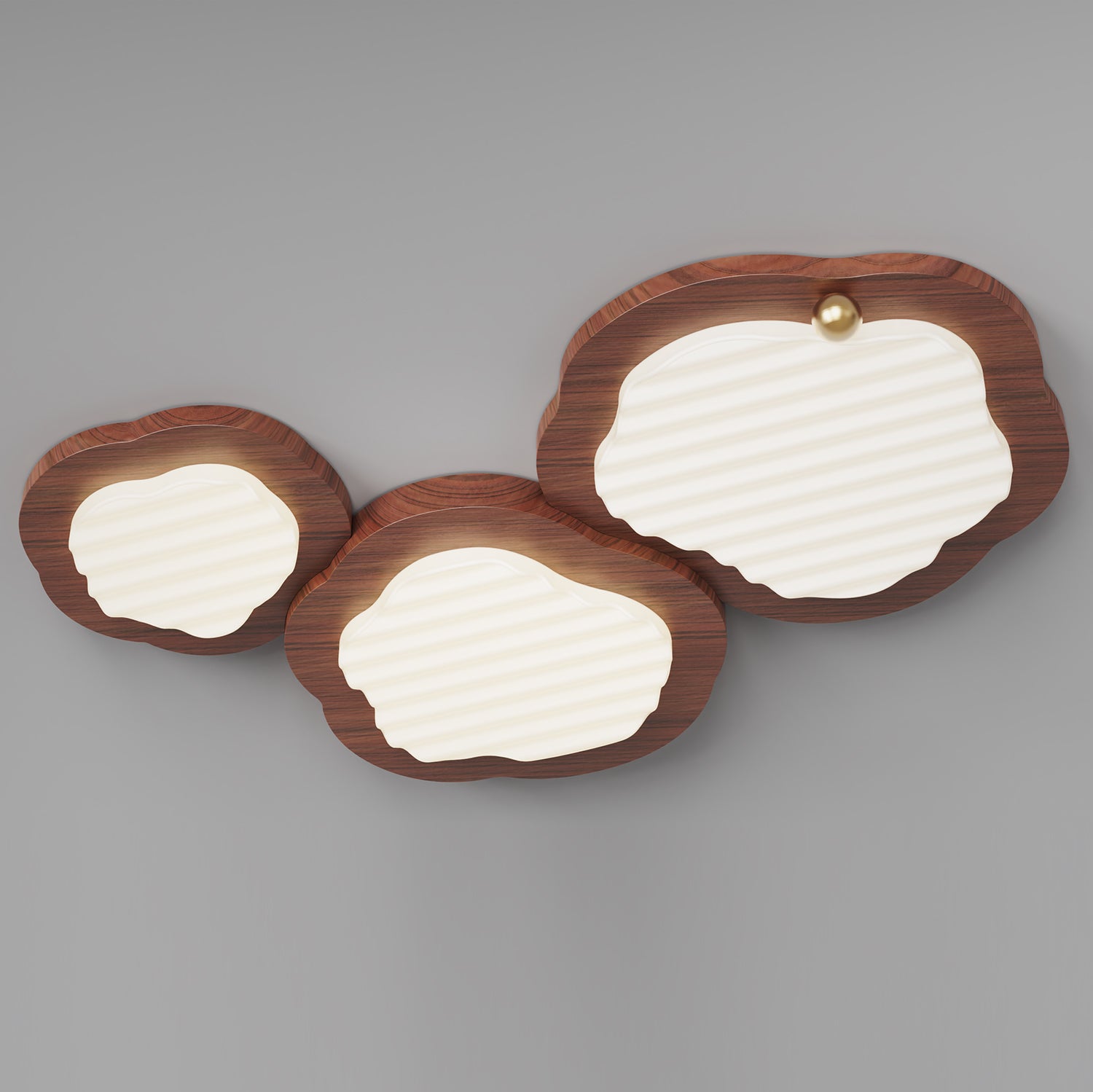 Niseko Ceiling Lamp Wood Finish With Cloud-Like - Letslighting