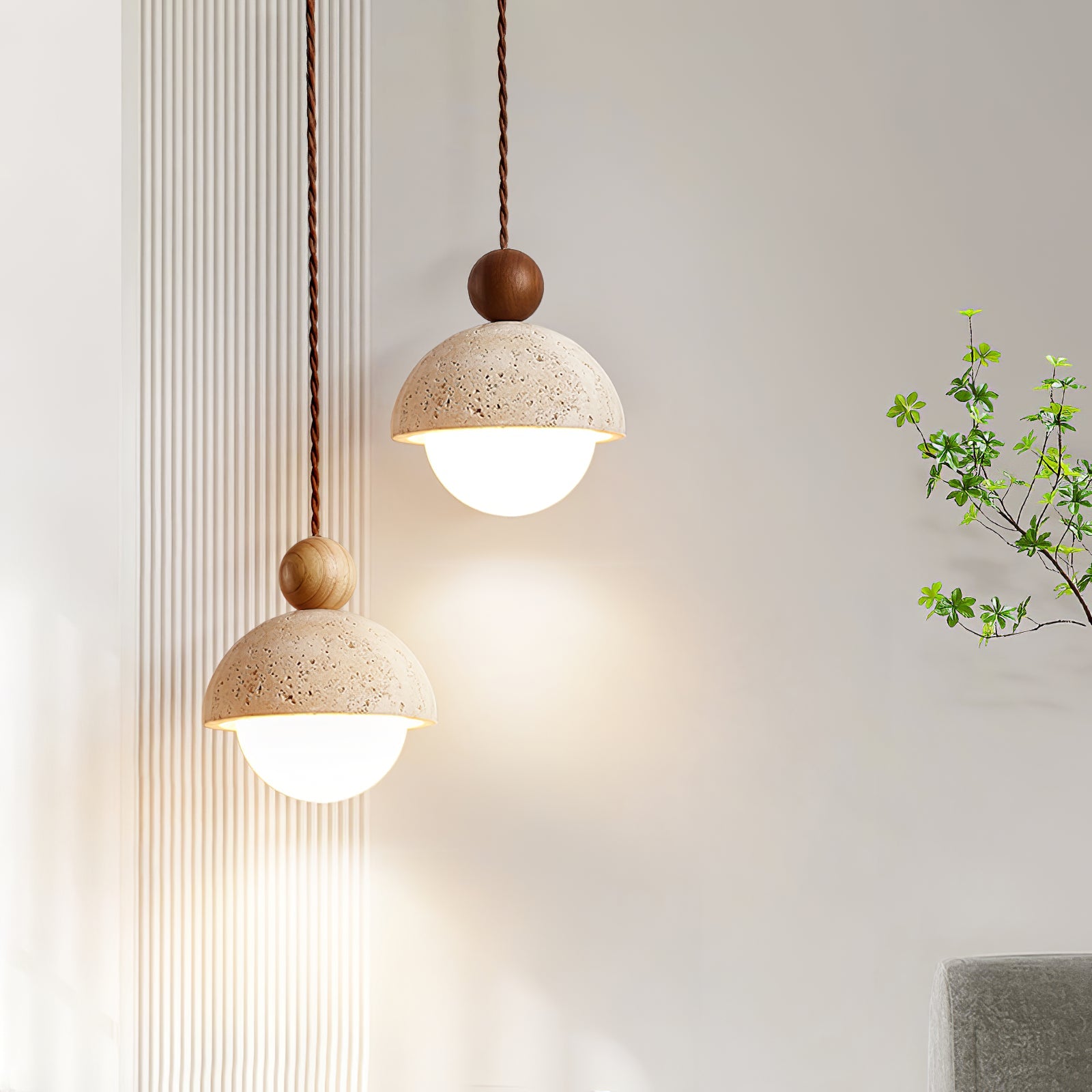 Niva Travertine Pendant Light - Letslighting