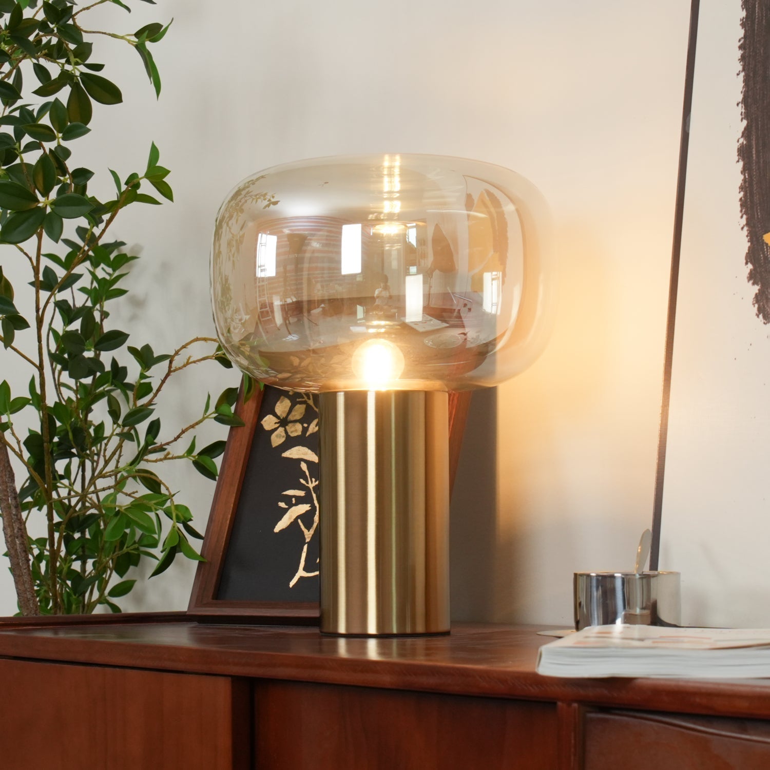 Lumore Glass Industrial Table Lamp - Letslighting