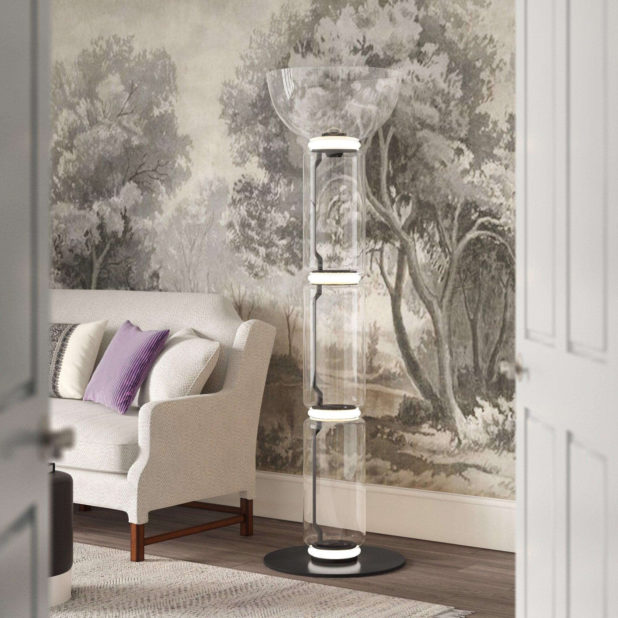 Lustra Floor Lamp Bamboo Glass - Letslighting