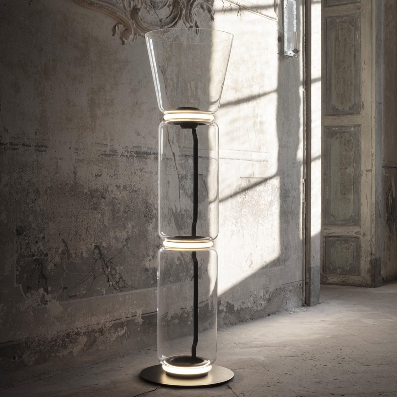 Lustra Floor Lamp Bamboo Glass - Letslighting