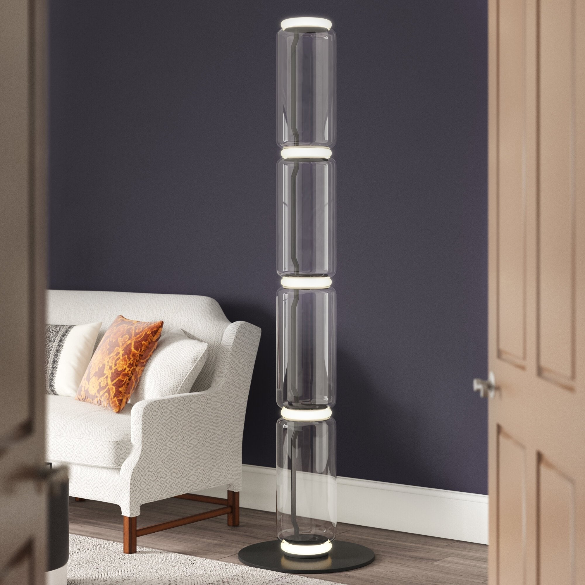 Lustra Floor Lamp Bamboo Glass - Letslighting