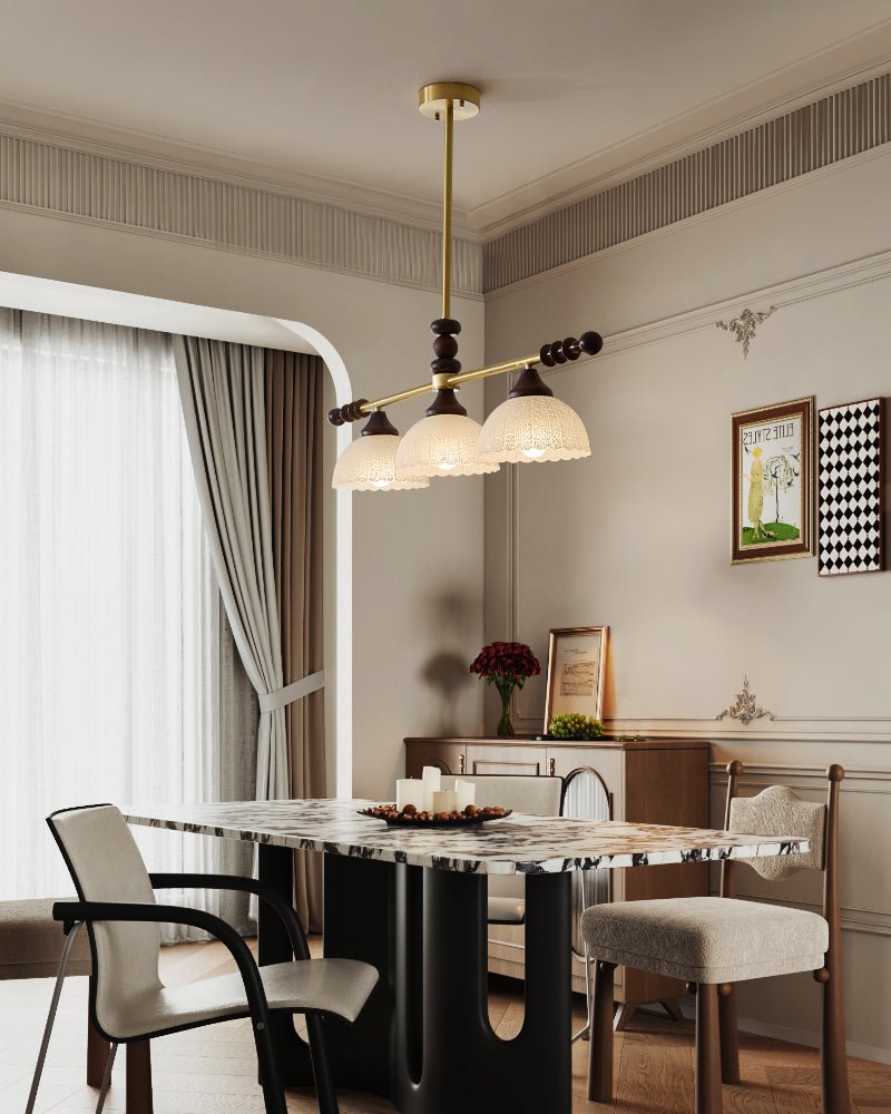 Codoriel Traditional Balance Island Wood Glass Pendant Lamp - Letslighting