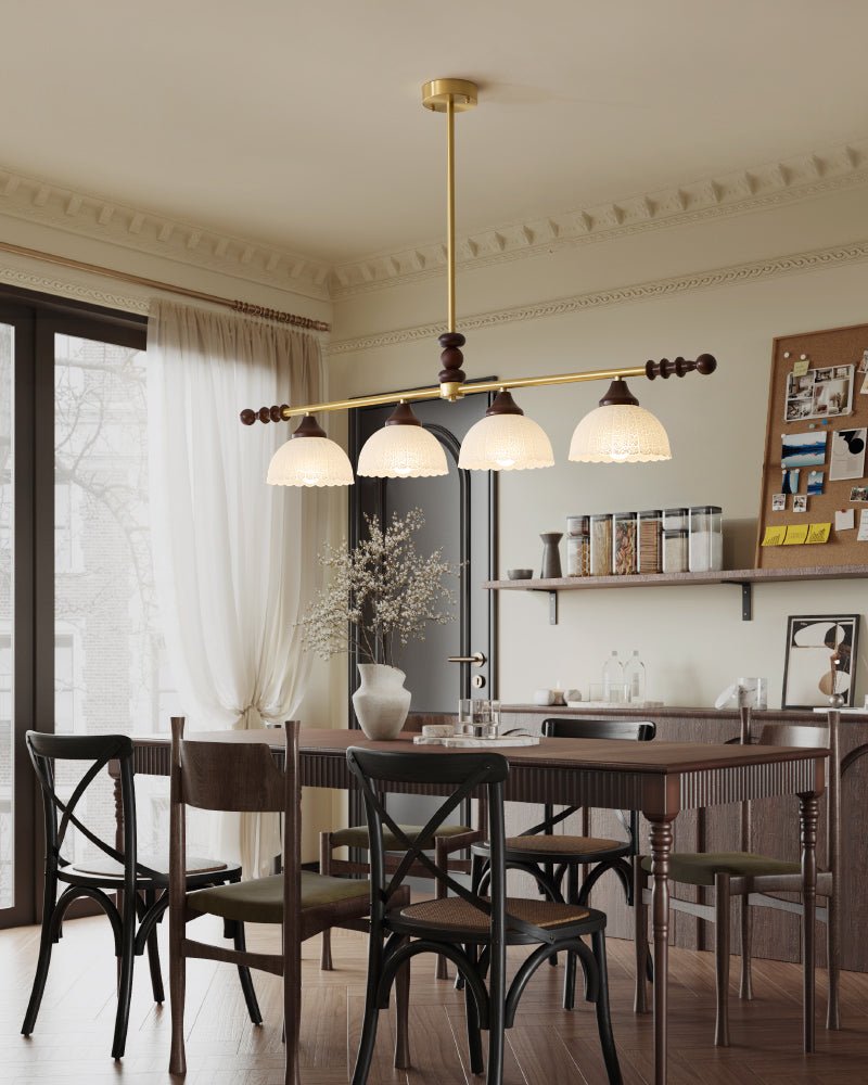 Codoriel Traditional Balance Island Wood Glass Pendant Lamp - Letslighting