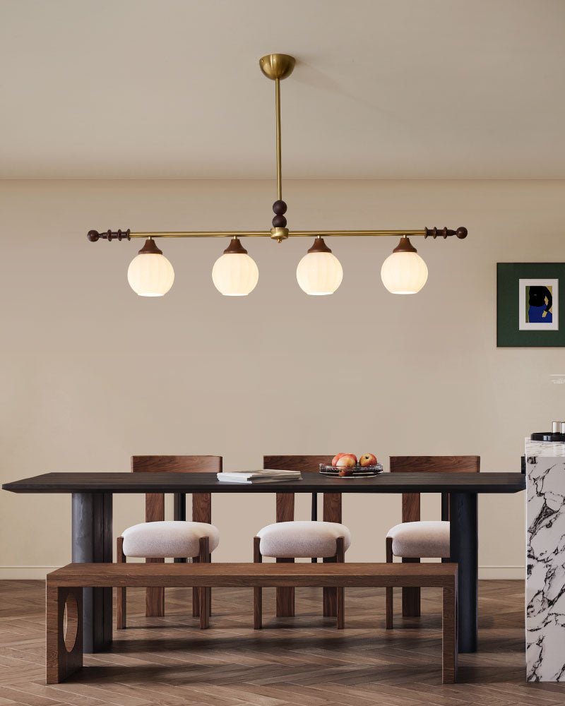 Codoriel Traditional Balance Island Wood Glass Pendant Lamp - Letslighting