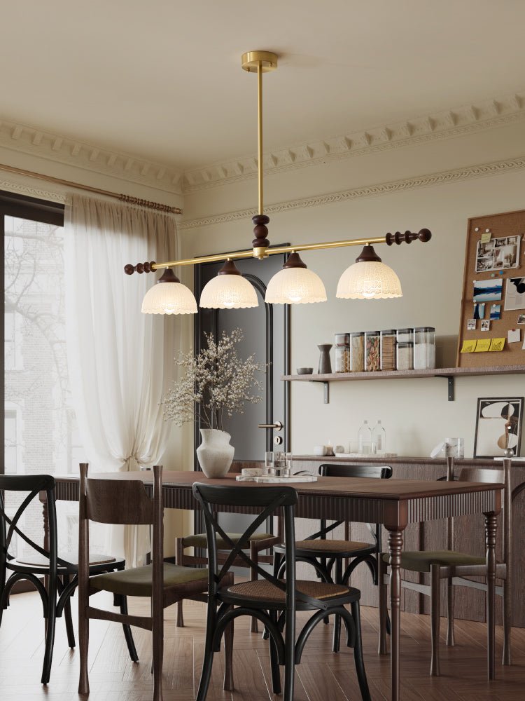 Codoriel Traditional Balance Island Wood Glass Pendant Lamp - Letslighting