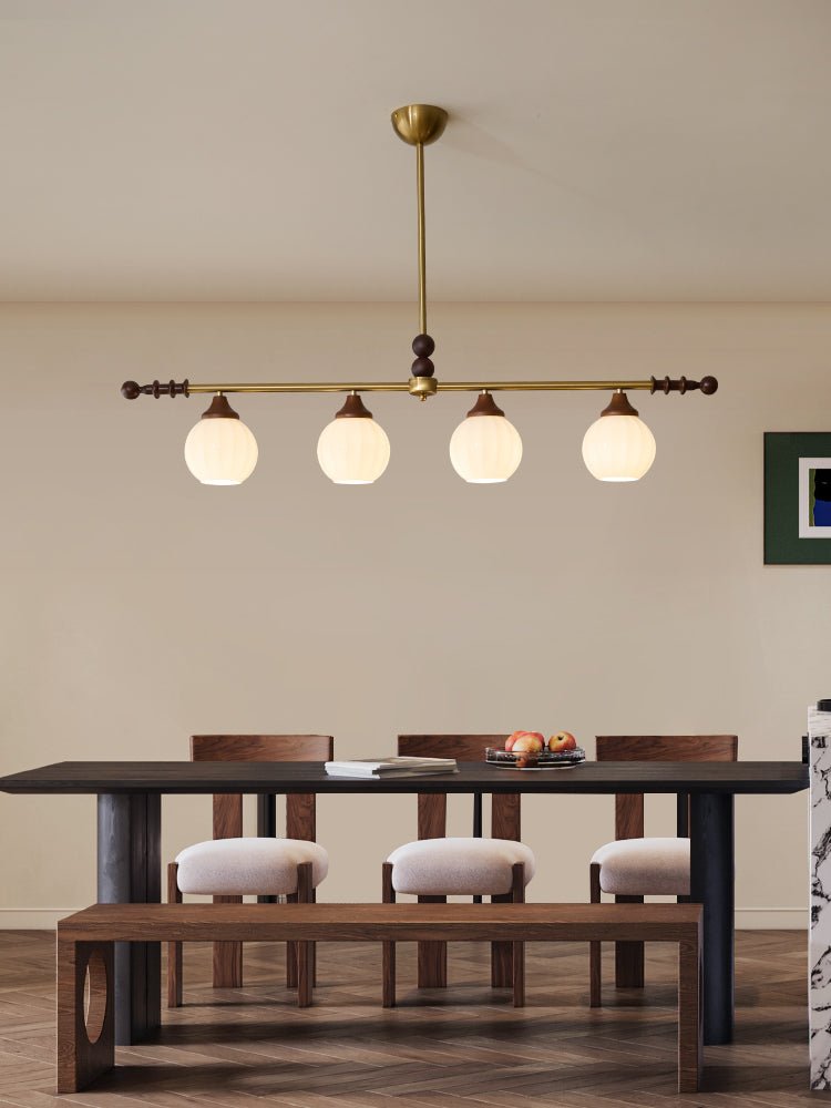 Codoriel Traditional Balance Island Wood Glass Pendant Lamp - Letslighting