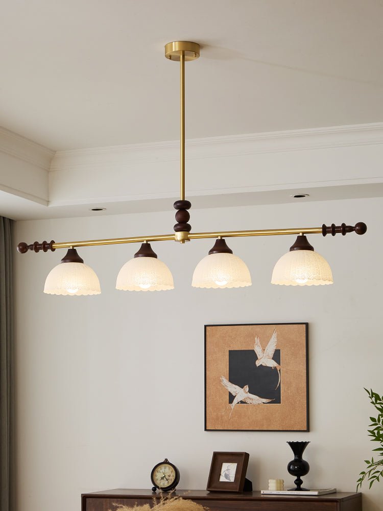 Codoriel Traditional Balance Island Wood Glass Pendant Lamp - Letslighting