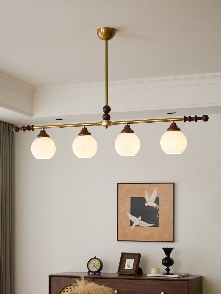 Codoriel Traditional Balance Island Wood Glass Pendant Lamp - Letslighting