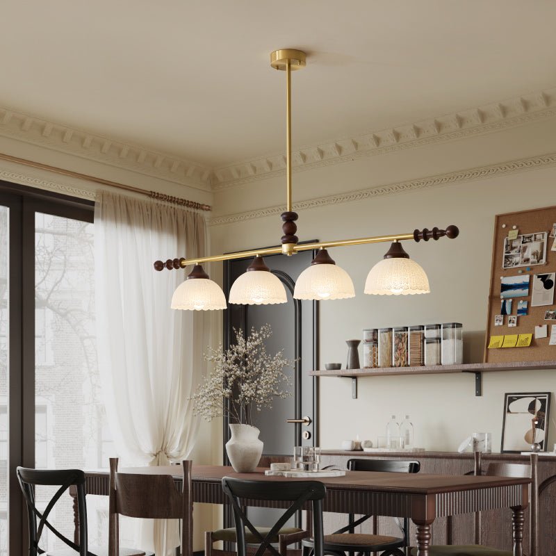 Codoriel Traditional Balance Island Wood Glass Pendant Lamp - Letslighting