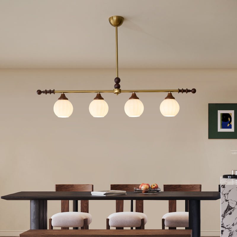 Codoriel Traditional Balance Island Wood Glass Pendant Lamp - Letslighting