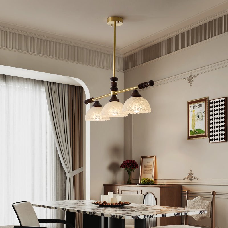 Codoriel Traditional Balance Island Wood Glass Pendant Lamp - Letslighting