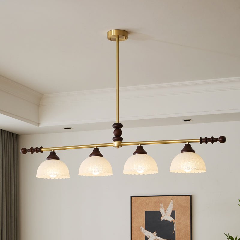 Codoriel Traditional Balance Island Wood Glass Pendant Lamp - Letslighting
