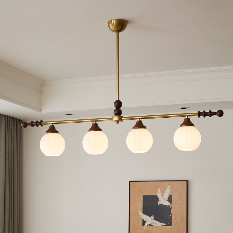 Codoriel Traditional Balance Island Wood Glass Pendant Lamp - Letslighting